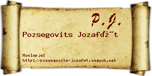 Pozsegovits Jozafát névjegykártya